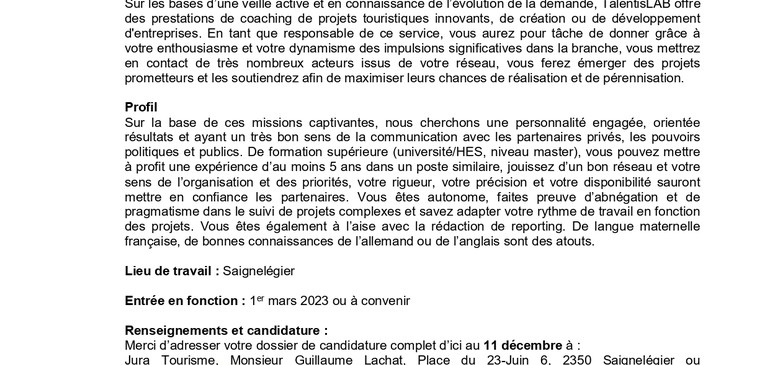 Responsable recherché(e) pour TalentisLAB