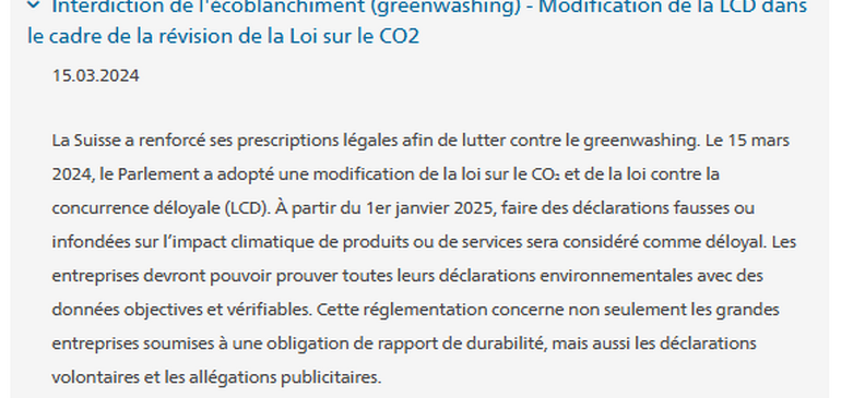 Le greenwashing est punissable