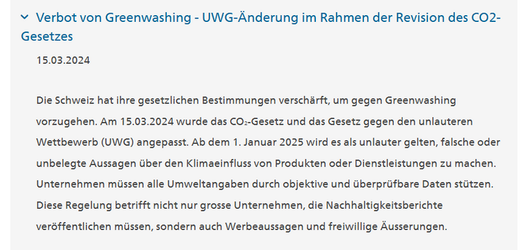 Greenwashing ist strafbar